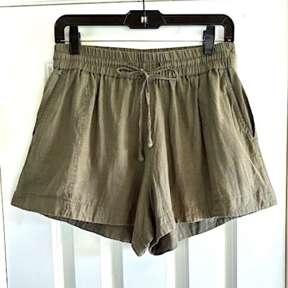 $265 APIECE APART Trail Linen Shorts in Olive EUC/sz S - Picture 5 of 15